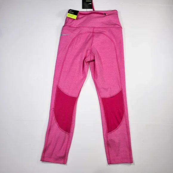 Nike Power Leggings Women's Dri Mid Rise Tight Fit Fast Crop Pink CZ9238-615 - Picture 2 of 7